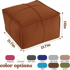 MeMoreCool Stuffed Round Pouf Ottoman Foot Rest, Floor Pouf Foot Stool with Soft Foam Chunk Filling, Small Round Ottoman Footstool Circle Footrest for Living Room