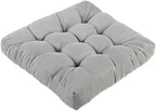 Meditation Floor Cushions, Thickened Floor Pillow for Adults, Large Square Pillows Seat Cushion for Tatami Living Room Yoga, Memory Sponge Block Added, 22x22 Inch, Grey