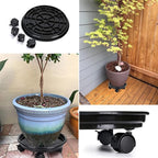 2Pcs Plant Caddy,Planter Pot Mover, Plant Pot Pallet Dolly Caster with Universal Wheels, Round Movable Planter Dolly Trolley Tray Pallet Outdoor Indoor Tree Flower Stand Planter (15.5 inch+2pcs+black)