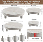 Wood Plant Stand Indoor Outdoor, 12/10/8/6" Round Wood Riser for Decor Wooden Stool Display Stand Flower Pot Holder Small Planter Tray Modern Potter Decorative for Desktop Counter Room