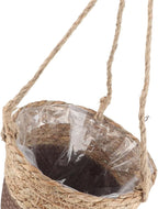 Ejoyous Hanging Planter Basket, Rustic Woven Flower Hangers for Indoor and Outdoor Plants Boho Style Hanging Straw Basket for Porches and Patio Decor (2pcs)