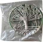 Macrame Wall Hanging Green and White Tree of Life Wall Art Decoration Home Decor Dream Catcher (X-Large)