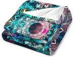 Colorful Mandala Throw Blanket Bohemian Boho Galaxy Blanket for Sofa Bed Couch Chair Or Dorm 70"x80"