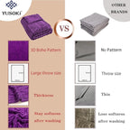 YUSOKI Sherpa Throw Blanket-3D Stylish Design Super Soft Fuzzy Cozy Warm Blanket Thick Plush Fluffy Furry Blankets for Teen Girls Women Couch Bed Sofa Chair Men Boys Gift (Purple,50"x65")
