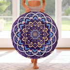 Hihealer Meditation Cushion, Large Velvet Floor Pillow for Yoga, Meditation & Mindfulness, Supportive Memory Foam Bolster (Purple)
