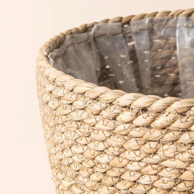 La Jolíe Muse Seagrass Planter Basket Indoor, Flower Pots Cover, Plant Containers, Natural, 3-Pack