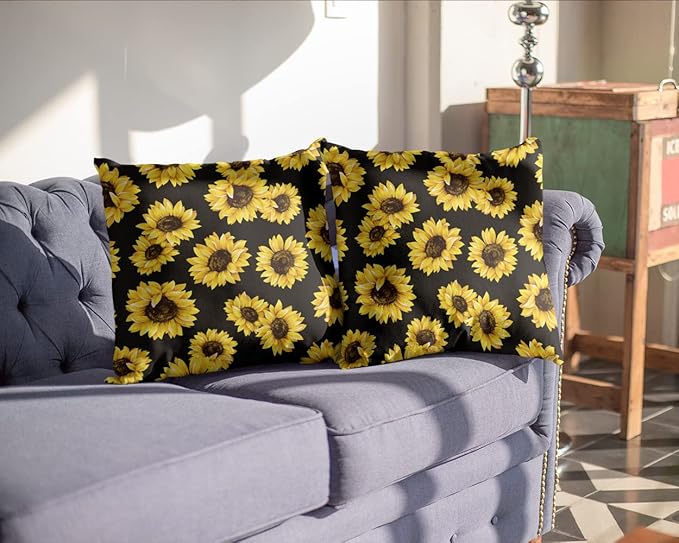 WIBUE Sunflower Throw Blanket 80"x60" with 2 Pcs Pillow Covers 18"x18", Decor Fleece Blanket for Women Men, Fuzzy Soft Cozy Warm Plush Gifts Blankets for Bed Sofa Couch Chair Living Room Bedroom
