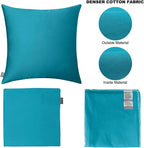Thmyo 4-Pack 100% Cotton Comfortable Solid Decorative Throw Pillow Case, Square Cushion Cover Pillowcase Sublimation Blank Pillow Covers DIY Throw Pillowcase for Couch(22x22 inch/ 55x55cm,Lake Blue)