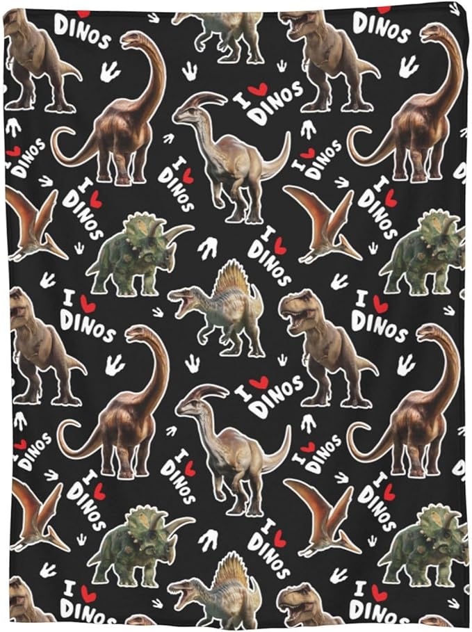 Dinosaur Throw Blanket Soft Flannel Blanket 60"x50" in Bed Blanket Home Decor for Room Sofa Couch All Season