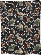 Dinosaur Throw Blanket Soft Flannel Blanket 60"x50" in Bed Blanket Home Decor for Room Sofa Couch All Season
