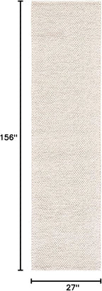 SAFAVIEH Natura Collection Runner Rug - 2'3" x 13', Beige & Ivory, Handmade Wool Blend, Textured Design, Ideal for Hallway, Bedroom, Foyer (NAT425B)