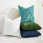 decorUhome Chenille Turquoise Spring Throw Pillow Covers 12x20 Inch Set of 2, Decorative Soft Couch Pillow Covers Solid Dyed Accent Farmhouse Neutral Rectangle Pillow Cases for Sofa