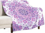Boho Mandala Floral Throw Blanket Bohemian Hippie Flower Blanket for Sofa Bed Couch Chair Or Dorm 60"x80"