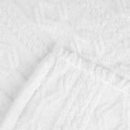 Superior Fleece Boho Jacquard Blanket, Decorative Blankets for Bedroom, Sofa, Fuzzy, Plush, Fluffy, Soft, Cute Room Decor, Beautiful Cover, Comfort Essentials, Arctic Collection, Full/Queen, White