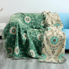 Floral Printed Throw Blankets for Bed Home Decor, 100% Cotton Soft Cozy Boho Quilts Blankets 80"x90",Lightweight Farmhouse Blanketsfor Armchair,Soaft,Couch,Picnic