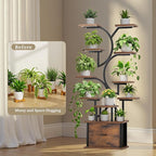 Plant Stand Indoor with Grow Lights - 11 Tiered Plant Shelf with Drawer, 65" Corner Plant Stands for Indoor Plants, Plant Stand for Multiple Plant, Flower Display Rack for Home, Living Room, Patio