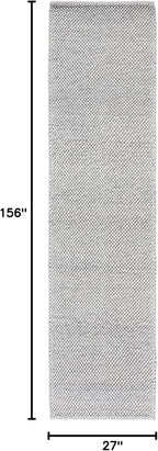 SAFAVIEH Natura Collection Runner Rug - 2'3" x 13', Silver, Handmade Wool Blend, Textured Design, Ideal for Living Room, Bedroom, Dining Space (NAT425G)