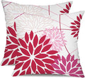 DFXSZ Shades of Pink Floral Pillow Covers 18x18 Set of 2 Outdoor Waterproof Decorative Throw Pillows Summer Pillow Covers Polyester Cushion Case Decor for Couch Patio Funiture Garden Porch 011F18