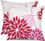 DFXSZ Shades of Pink Floral Pillow Covers 18x18 Set of 2 Outdoor Waterproof Decorative Throw Pillows Summer Pillow Covers Polyester Cushion Case Decor for Couch Patio Funiture Garden Porch 011F18