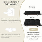 AddGrace Chair Cushions for Dining Chairs Set of 2 Kitchen Seat Cushions with Ties and Non Slip Backing Tufted Indoor Seat Pad for Kitchen Dining Room 18" x 17" x 3" Black