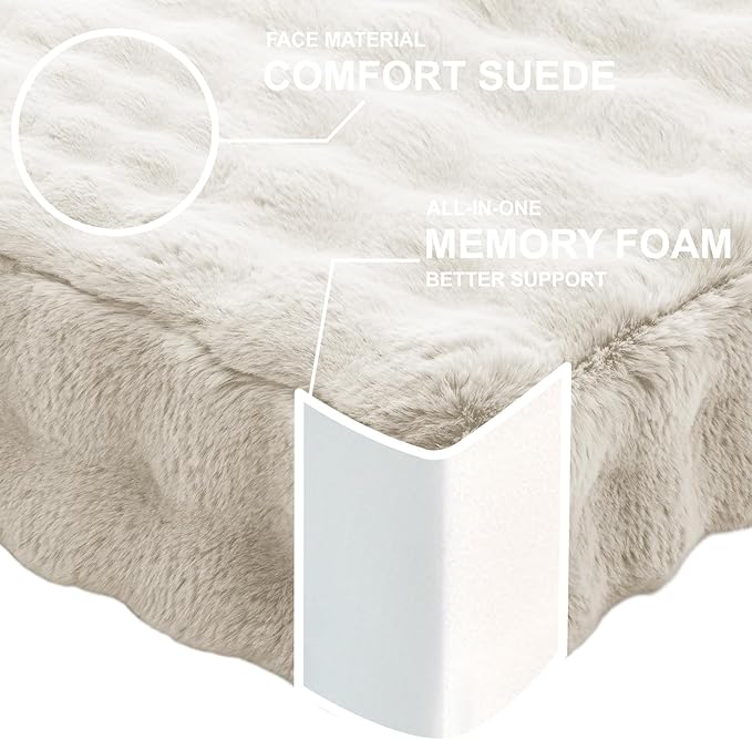 22 inches Floor Pillow for Adults - Large Meditation Cushion with Thick Foam & Soft Tufted Cover - Premium Outdoor Square Floor Cushion Seat - Yoga Pillows for Sitting On Floor - Almond White