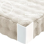 2 Pcs High Density Foam Floor Pillow - Upgraded Large Pillows Seating for Adults - Outdoor Floor Cushion with Soft Tufted Cover - Yoga Pillows for Sitting On Floor - 22 Inch Almond White