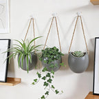 Set of 3 Ceramic Hanging Planters for Small Plants & Artificial Greenery, Wall Decor for Bathroom Living Room Bedroom Home Office Corridors