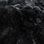 MOOX Rabbit Fur Throw Pillow Covers Decorative Fluffy Soft Fuzzy Plush Luxury Genuine Animal Skin Lumbar Pillow 18"x18" Cushion Cover, Couch-Black