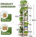 Bamworld Tall Plant Stand Indoor, 7 Tier Plant Shelf for Multiple Plants, Tiered Flower Pot Stands for Patio Garden Balcony Living Room Bedroom, Brown