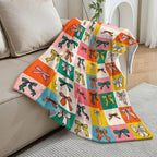 Colorful Bow Throw Blanket Preppy Blanket Coquette Flannel Soft Cute Bow Decor Lightweight Aesthetic Room Christmas Thanksgiving Decor Gifts for Women Girl for Sofa Couch Travel Bed 40"x50"