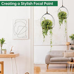 4 Pack Hanging Planters for Indoor Plants,Plant Hanger with Sturdy Wood Base,Modern Boho Macrame Plant Hanger,Wall Ceiling Window Stands(Plants/Pots Not Included)