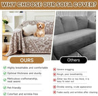 ROOMLIFE Brown Couch Covers for Sofa, Sofa Covers Washable Non Slip Furniture Protector Couch Sofa Covers for 3 Cushion Couch, Breathable Sofa Slipcovers Couch Cover Blanket with Tassels 71" X 150"