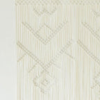 IOWER Macrame Wall Hanging Ivory Handmade Window Curtain Boho Geometric Curtains Woven Panel for Windows Door Curtains Room Divider Soft Light Filtering 35" W x 70" L Décor
