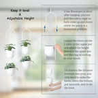 Hanging Planters 2 Tiers Metal Plant Hangers for Indoor Outdoor Plants Wall Ceiling Hanging Flower Pot Basket Holders Kitchen Room Decor(White)