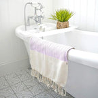 Bazaar Anatolia Turkish Beach Towel 100% Cotton Bath Towels 71x39 Quick Dry Sand Free Lightweight Large Oversized Herringbone Lavander Lilac