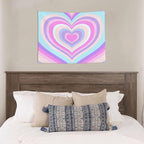 Ochori Bright Heart Neon Tapestry 29x37 In Aesthetic Wall Hanging Decorative Tapestries Cute Preppy Banner For Teen Girl Bedroom College Dorm Home Living Room Party Decor