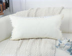 PANOD Coastal Decorative Lumbar Pillow Cover 16 x 26 Inch, Boho Long Pillow for Bed, Colorful Neutral Accent Farmhouse Long Body Pillow for Couch Sofa Bedroom Livingroom