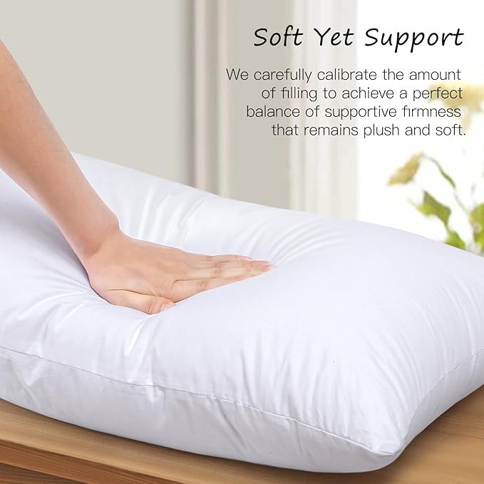 Artscope 14x36 Pillow Insert, Synthetic Down Lumbar Pillow Insert for Bed, Ultra Soft Decorative Long Throw Pillow Inserts for Living Room Couch Bed Sofa-White
