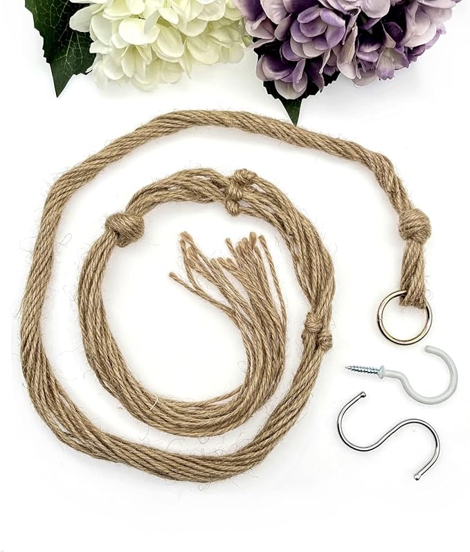 JZK 3pcs 90cm 100cm 120cm Macrame Plant Hanger with Hook, Jute Rope Plant Pot Holder, Flower Pot net Hanging Planter with Tassel, Indoor Hanging Basket for House Plants