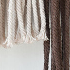 Jakalin Macrame Wall Hanging Geometric Dip Dyed Brown Red Dark Brown Boho Fiber Wall Decor for Living Room Art