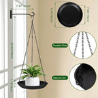 ARTORA Metal Plant Hanger, Indoor Decorative Wall Plant Hanging Basket Black Pot Holder Ceiling Flower Planter Hanging Chain with Long Hook (1 Pack)