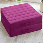 2 Pcs High Density Foam Floor Pillow - Upgraded Large Pillows Seating for Adults - Outdoor Floor Cushion with Soft Tufted Cover - Yoga Pillows for Sitting On Floor - 22 Inch Purple