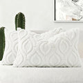 decorUhome Cozy Textured Throw Pillow Covers 12x20 Inch Set of 2, Soft Plush Faux Wool Cream White Accent Couch Pillow Covers for Modern Farmhouse Sofa Bed Living Room