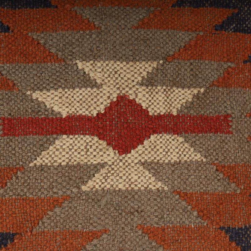 Boho Vintage Jute Pillow Covers 18x18 Inches Handwoven Kilim Cushion Cases, Oriental Rug Decorative Throw Pillows for Sofa, Couch, Bed & Living Room - color: Pattern 10