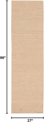 Nourison Home Natural Jute Bleached 2'3" x 8' Area Rug - Easy Clean, Non Shedding, Bed Room, Living Room, Dining Room, Kitchen (8' Runner)