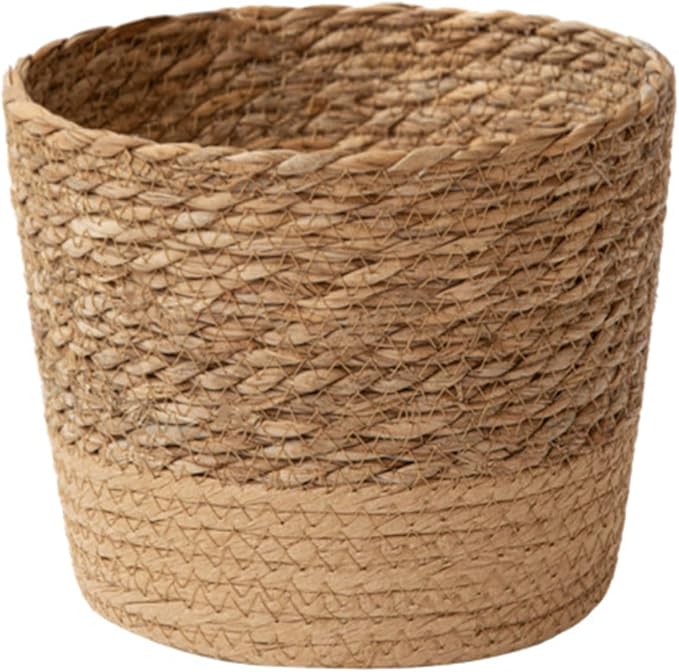 Handwoven Plant Basket, Straw Weaving Flower Basket Woven Storage Baskets Large Plant Pot Container Decoration for Indoor Flower Pots Cover Storage Outdoor Garden Decoration