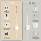 Macrame Kits for Beginners, 3 Set of Plant Hangers DIY Kit: Braided Polyester Ropes 50yds*5mm Ivory, 20yds*2mm Forest Green, 60+Pcs Supplies with Step-by-Step Easy Instructions (IVGR)