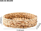 KINGWILLOW, Handmade Round Fruit Bowl Woven with Gourd Grass for Home Decor and Fruit Serving (Large)