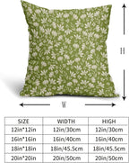 Lime Green Pillow Covers 18x18 Set of 2 Vintage Floral Rustic Old Style Cute Flower Print Decorative Outdoor Pillowcases Seasonal Farmhouse Throw Cushion Case Decor for Couch Sofa Bed