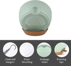 Hanging Plant Pots 12 inch Set of 2, Self Watering Hanging Planters with Drainage Holes, Indoor Outdoor Plastic Flower Pots with Hanging Chains for Balcony, Porch, Garden, Home Décor, Green